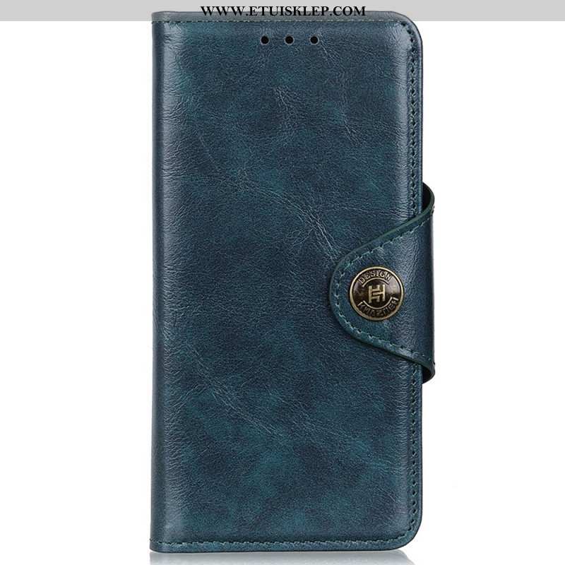 Etui Folio do OnePlus Nord 2T 5G Vintage Guzik Ze Sztucznej Skóry